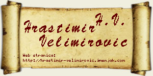 Hrastimir Velimirović vizit kartica
